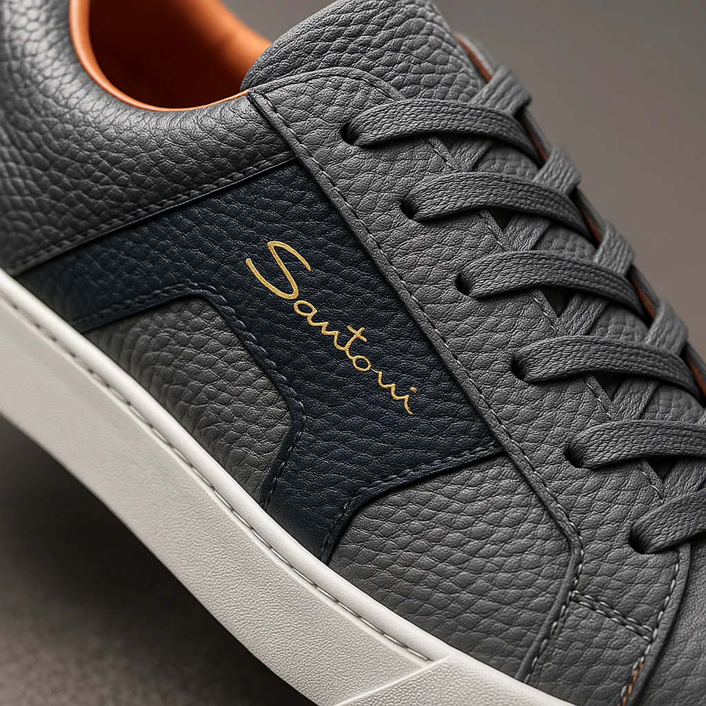 Santoni Premium Men’s Leather Sneakers