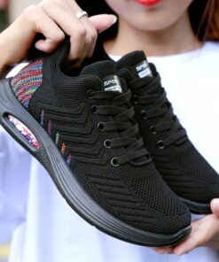 Outdoor Spring Women S Air Cushion Polyurethane Flyknit Casual Sports Shoes