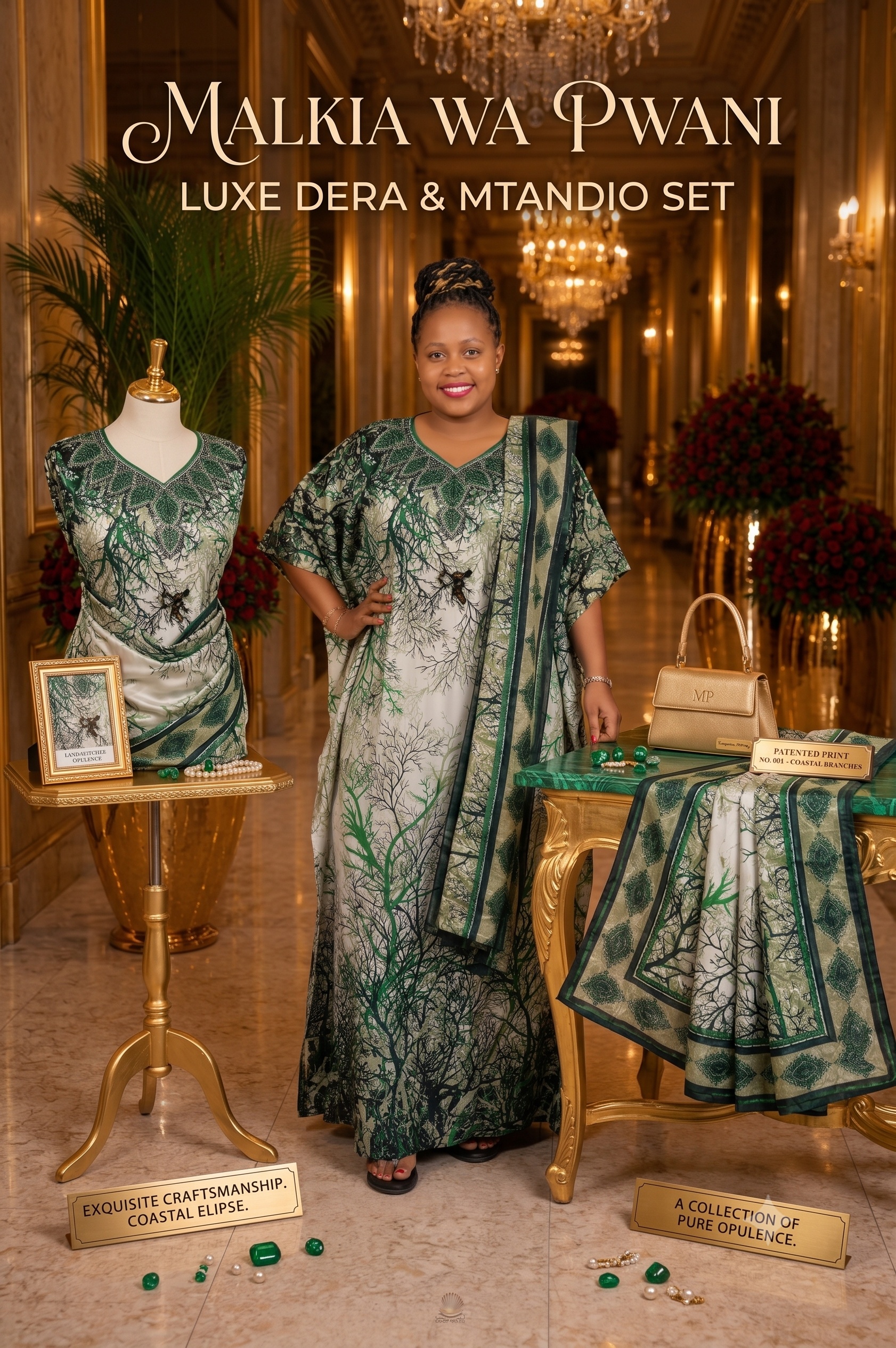 Malkia wa Pwani Luxe Dera & Mtandio Set