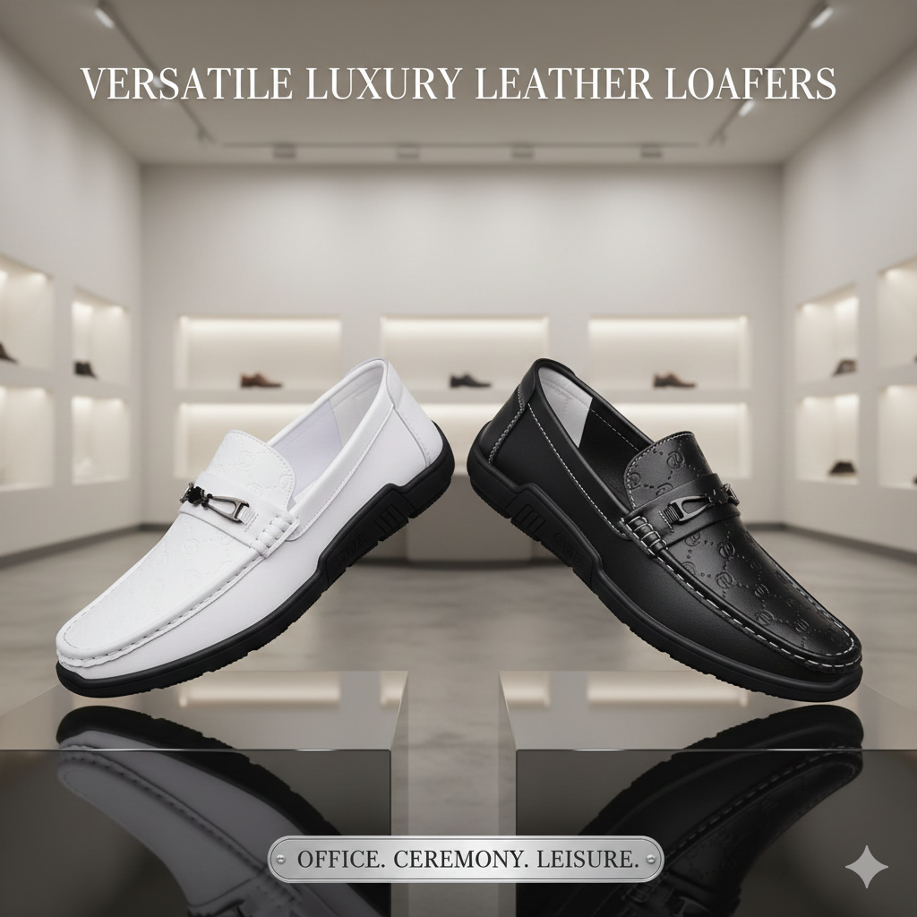 The "Elite" Collection Shadow Monogram and Arctic Crest Versatile Luxury Loafers