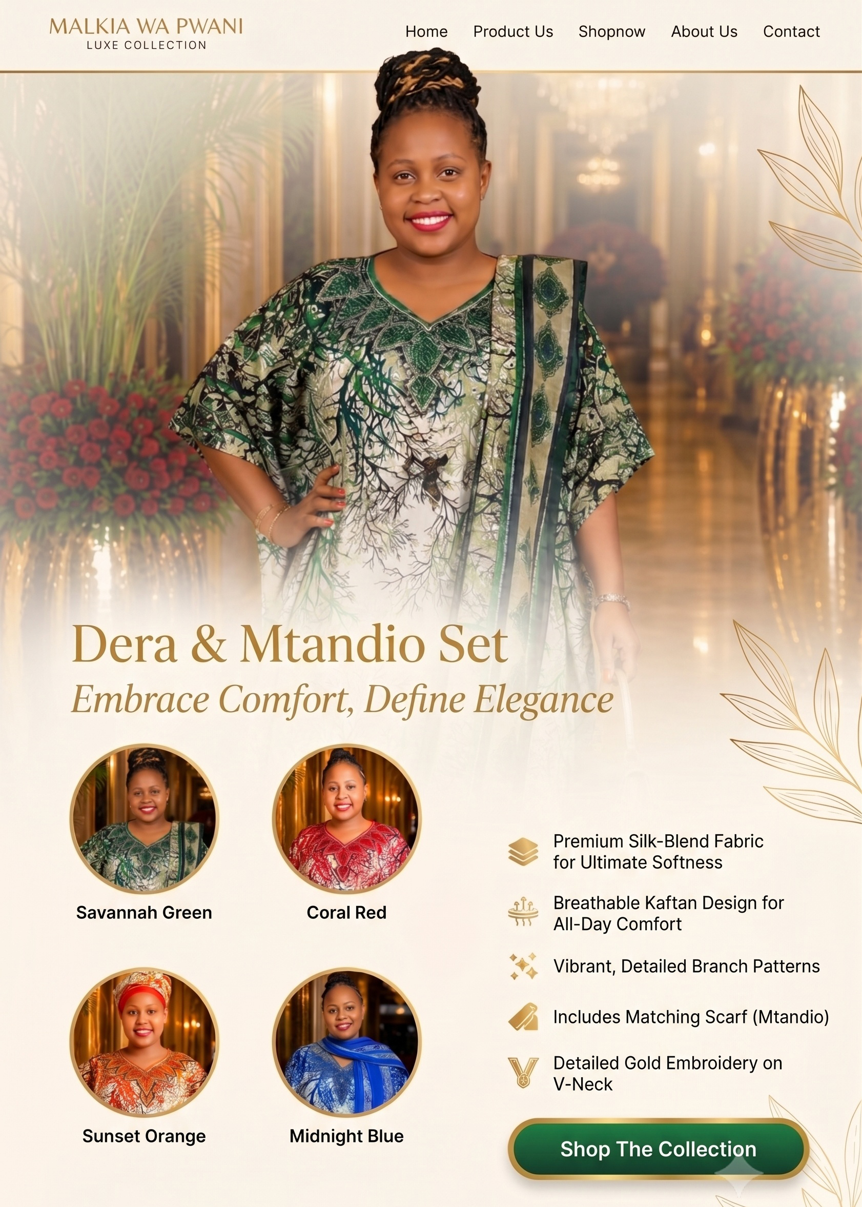 Malkia wa Pwani Luxe Dera & Mtandio Set
