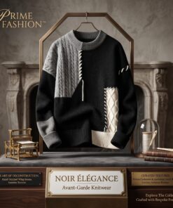 Prime Fashion™ Noir Élégance Avant-Garde Knitwear Sweater