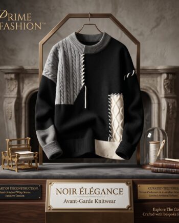 Prime Fashion™ Noir Élégance Avant-Garde Knitwear Sweater