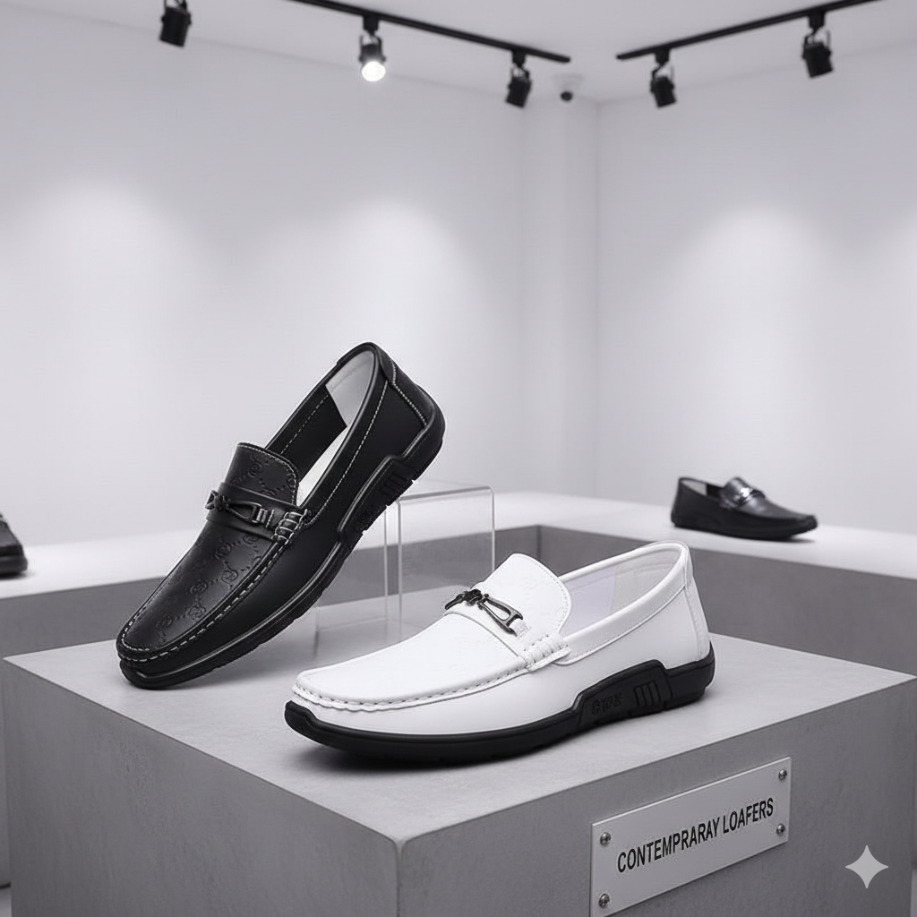 The "Elite" Collection Shadow Monogram and Arctic Crest Versatile Luxury Loafers