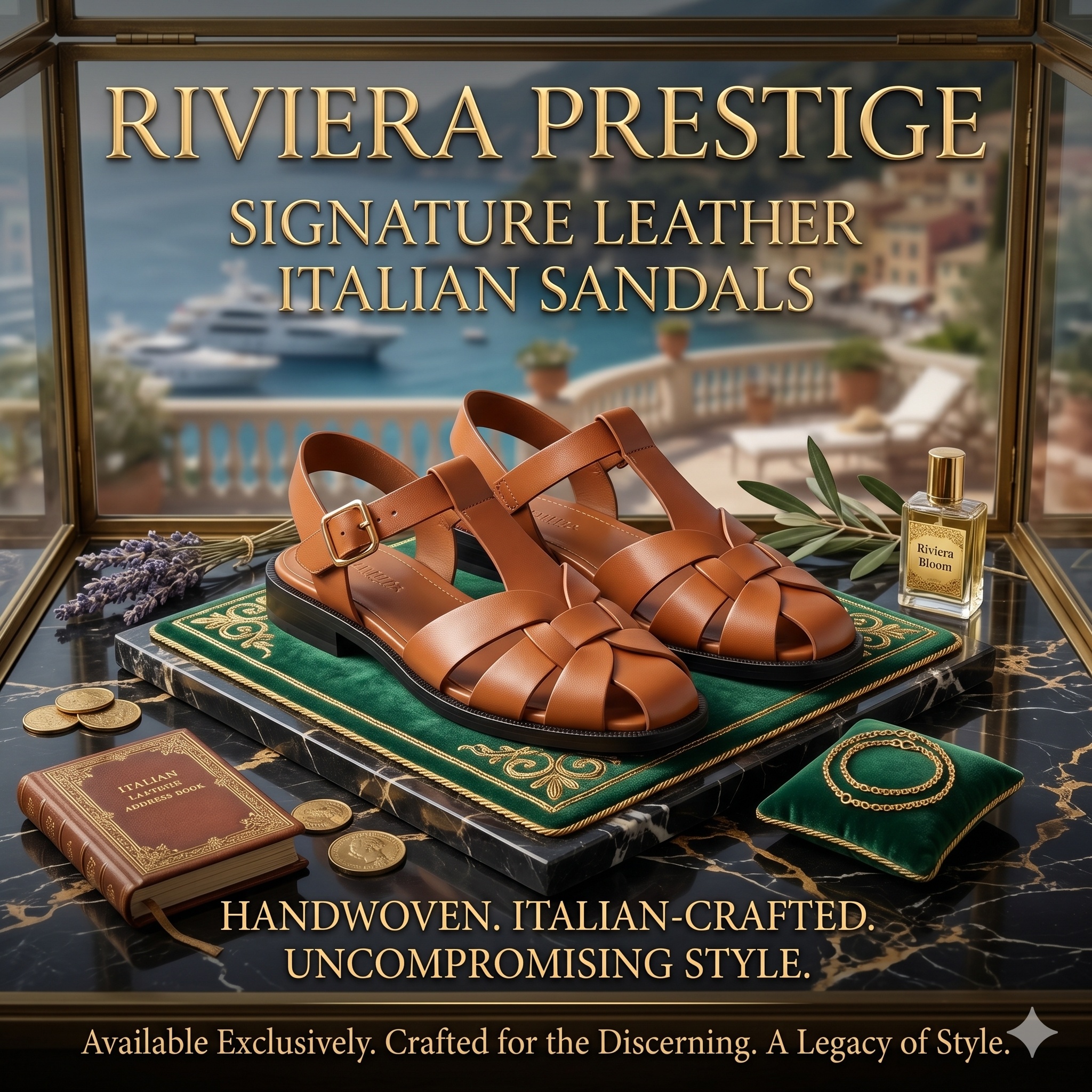 Prime Fashion™ Riviera Prestige Signature Leather Italian Sandals