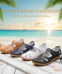 New Summer Retro Handmade Comfortable Soft Sole Velcro Casual Women's Slip-On Sandals