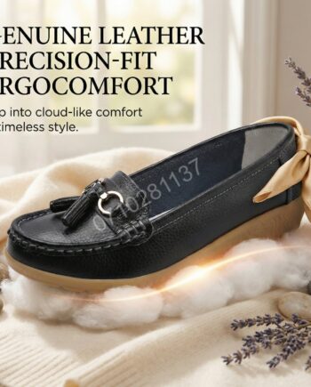 Genuine Cowhide Leather Precision-Fit ErgoComfort Ladies Slip-on Mocassins