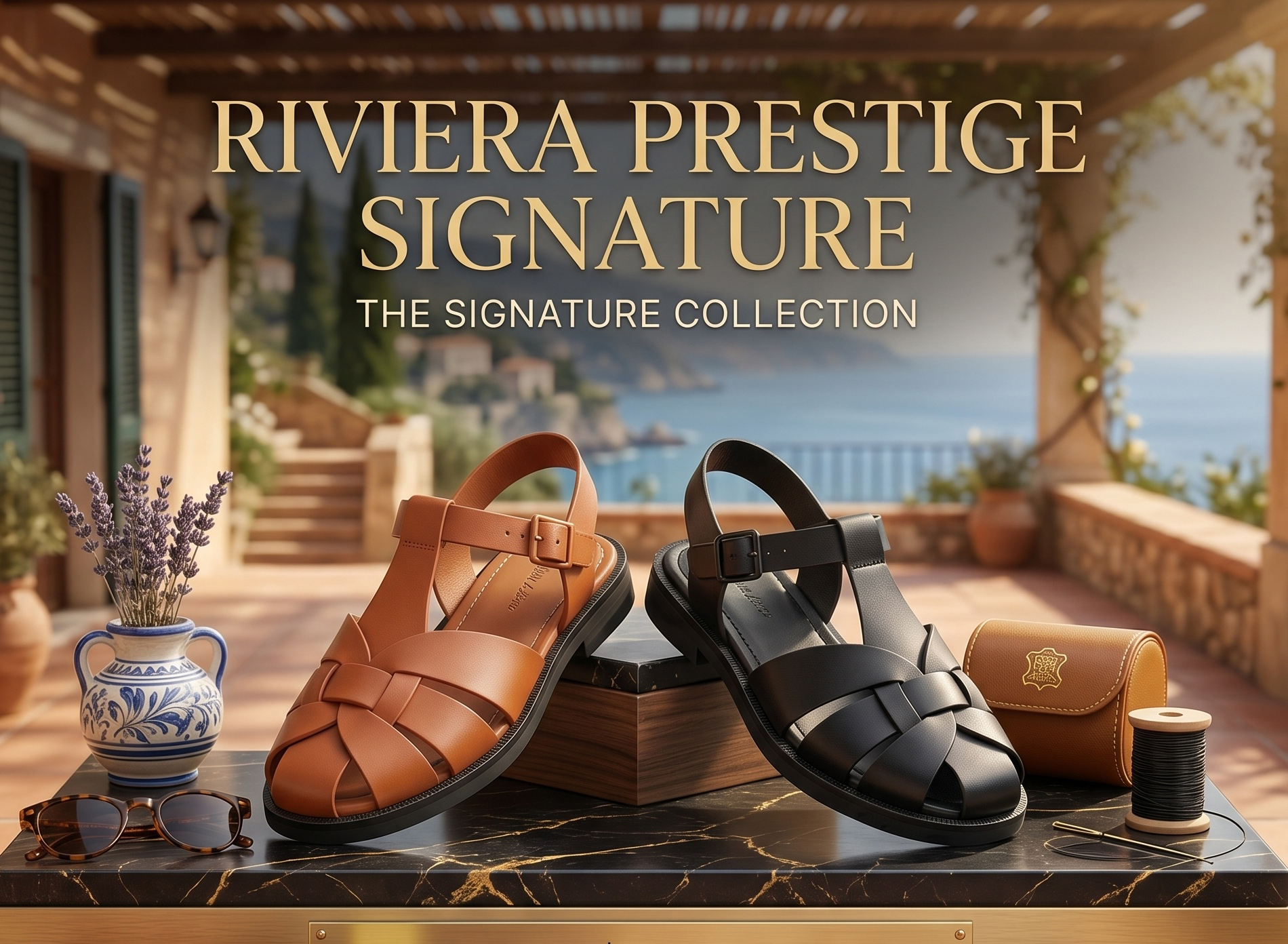 Prime Fashion™ Riviera Prestige Signature Leather Italian Sandals