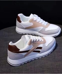Women's Colorblock Lace Up Lucky Girl Sneakers, Casual & Versatile Low Top Running Shoes