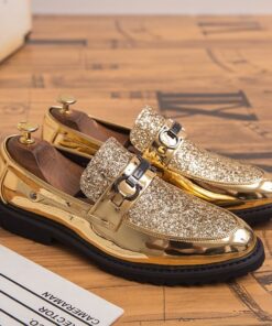 Classic Italian glitter designer Men's Lightweight Comfortable Slip-On Loafers