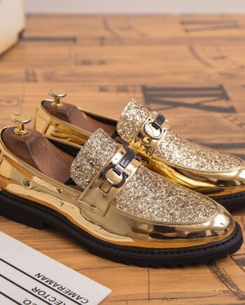 Classic Italian glitter designer Men's Lightweight Comfortable Slip-On Loafers
