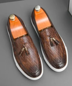 Weave Luxury Tassels Wear Resistant Men Slip-on Loafers 00521