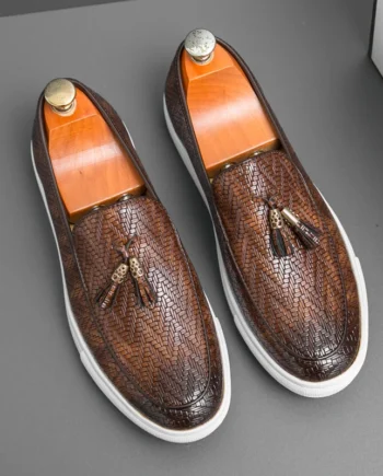 Weave Luxury Tassels Wear Resistant Men Slip-on Loafers 00521