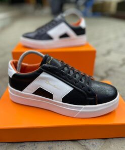 New Hot Trendy Santon Dual Color Quality Grain Leather Summer Walk Sneakers 00522
