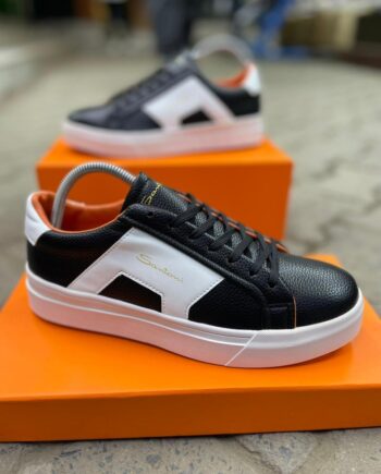 New Hot Trendy Santon Dual Color Quality Grain Leather Summer Walk Sneakers 00522