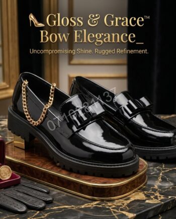 Gloss & Grace™ Bowtie Elegance wet-look brogues
