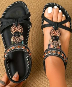 The Bohemian Flutter™ Artisan Beaded Comfort Sandals