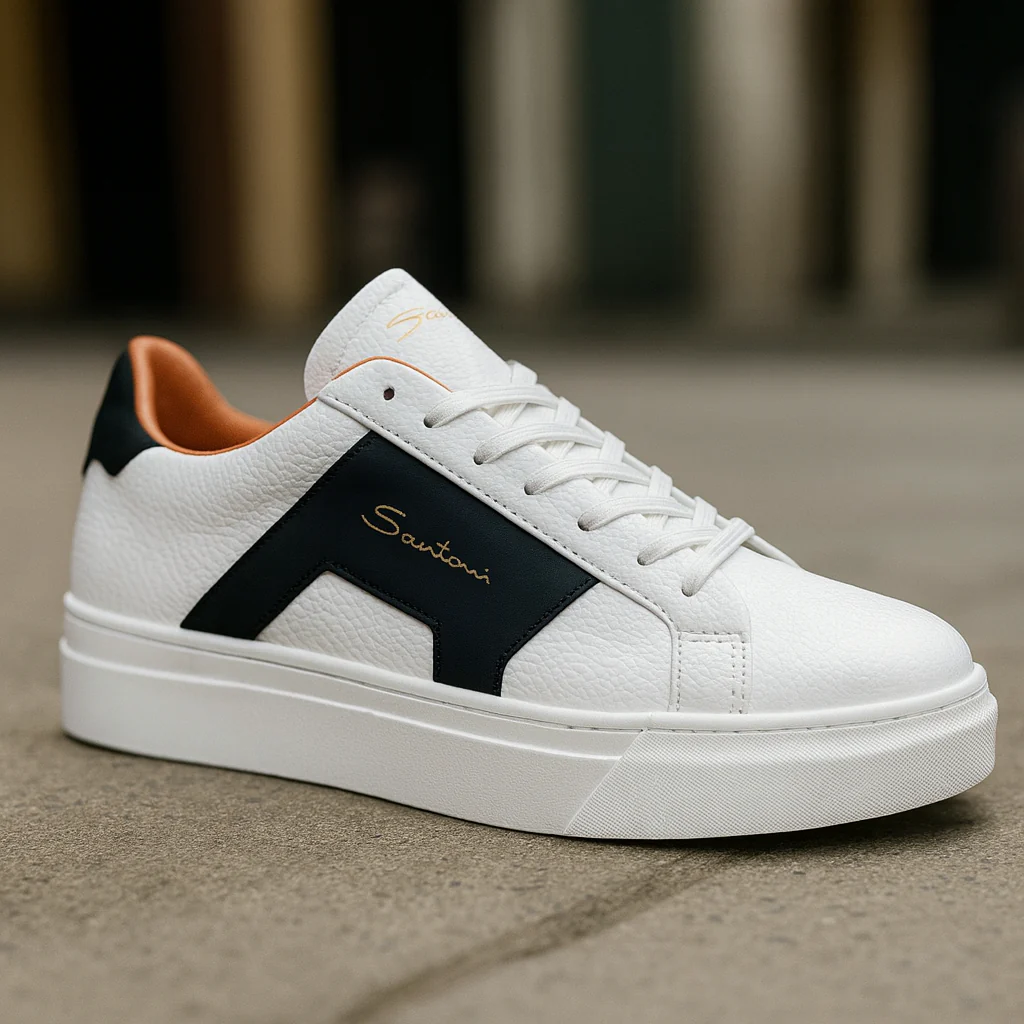 Santoni Premium Men’s Leather Sneakers