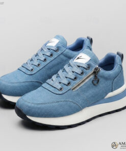 Denim LoveCharm Aura Signature Zipper & Lace Sneakers