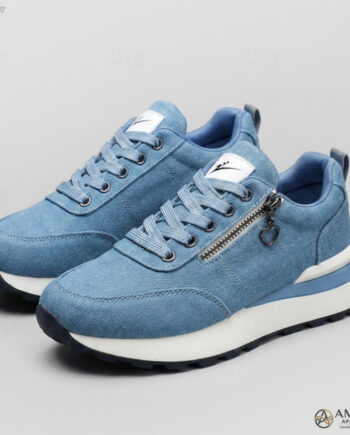 Denim LoveCharm Aura Signature Zipper & Lace Sneakers