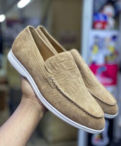 New Design Loro Piana Inspired Summer Walk Suede Leather Slip-on Loafers