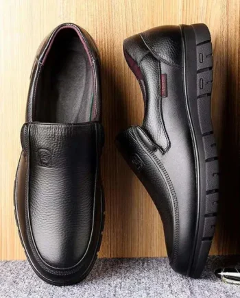 Leather Casual Shoes Genuine Leather Men Flat Platform Walking Shoes Footwear Loafers Sneakers 00501