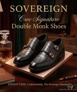 Sovereign Croc Signature Double Monk Shoes
