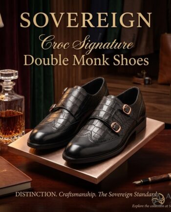 Sovereign Croc Signature Double Monk Shoes