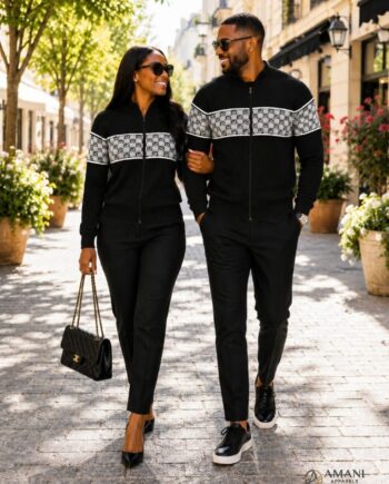 Elite Sovereign Geo-Band Full-Zip Knit Sweater