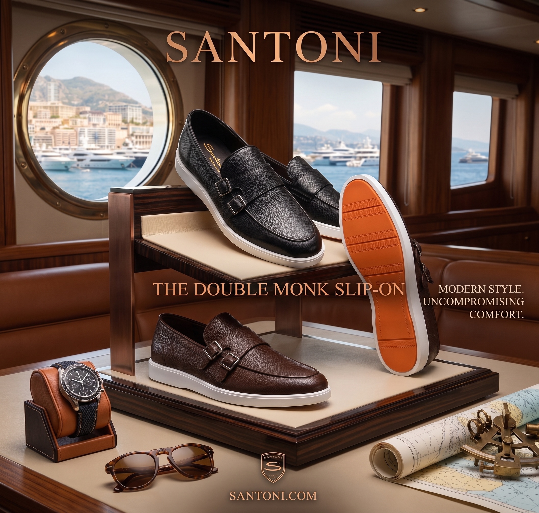 The Sovereign Double Monk Modern Comfort Slip-Ons - Santoni - Image 2