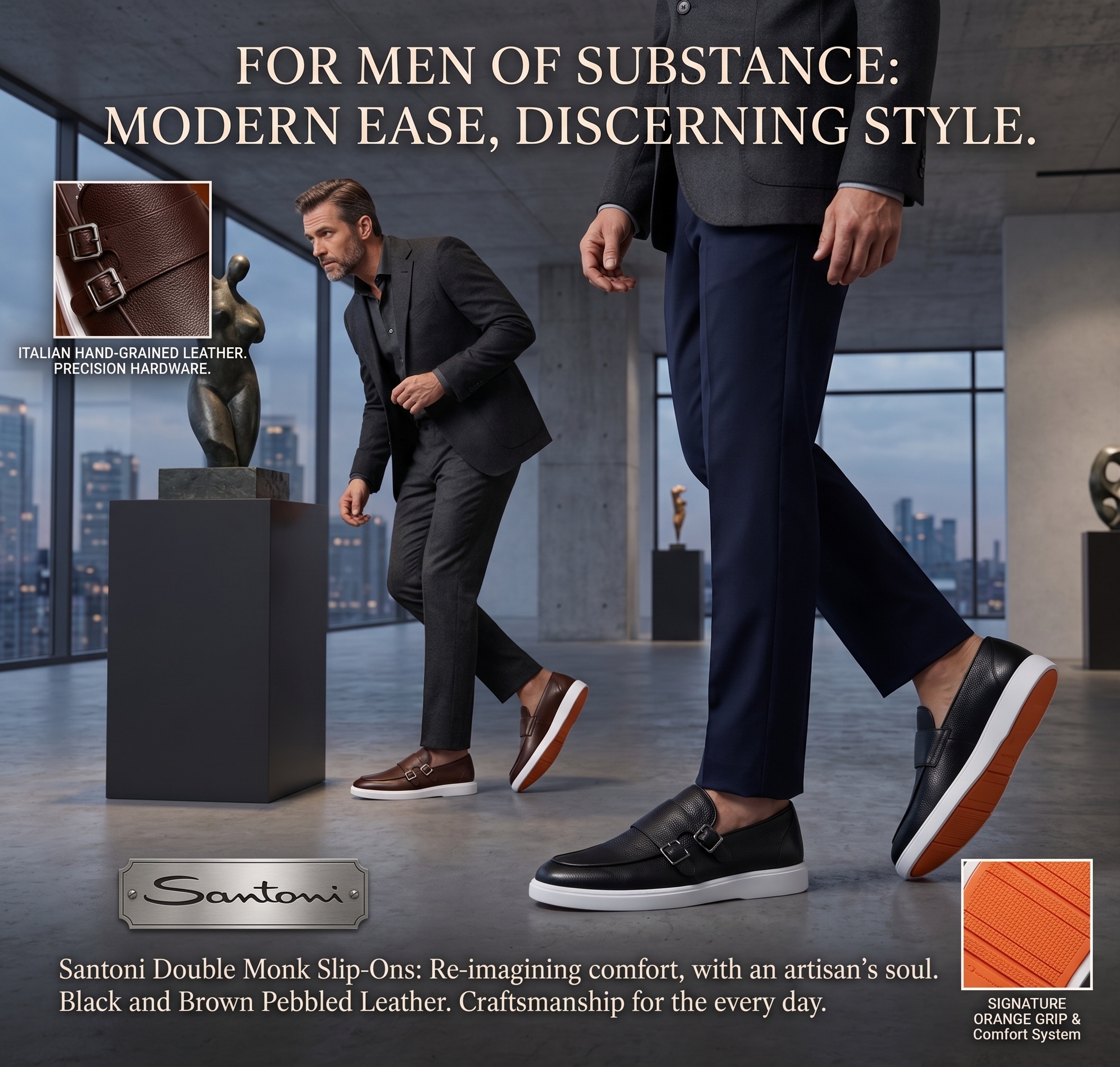 The Sovereign Double Monk Modern Comfort Slip-Ons - Santoni - Image 4