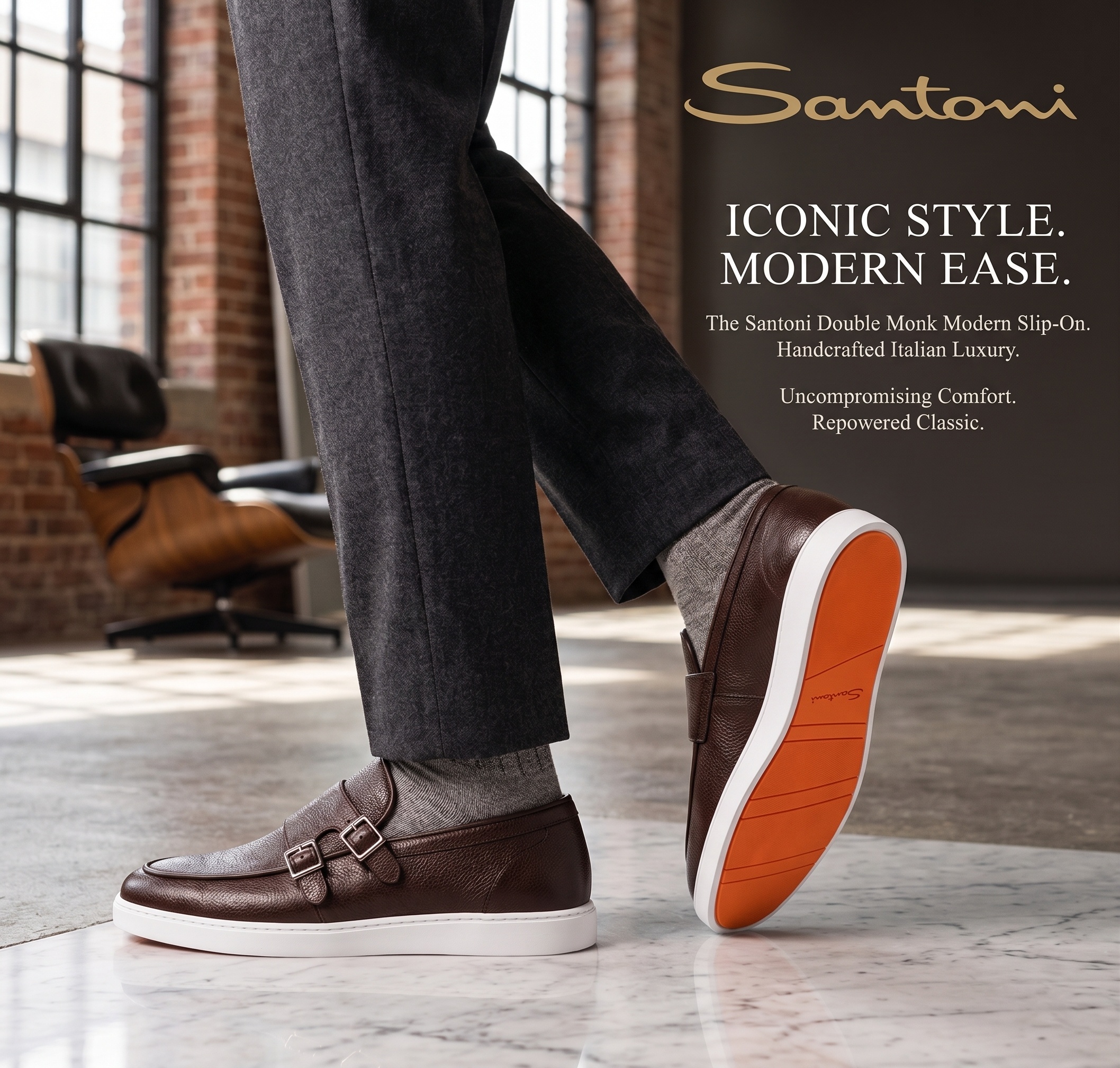 The Sovereign Double Monk Modern Comfort Slip-Ons - Santoni - Image 6