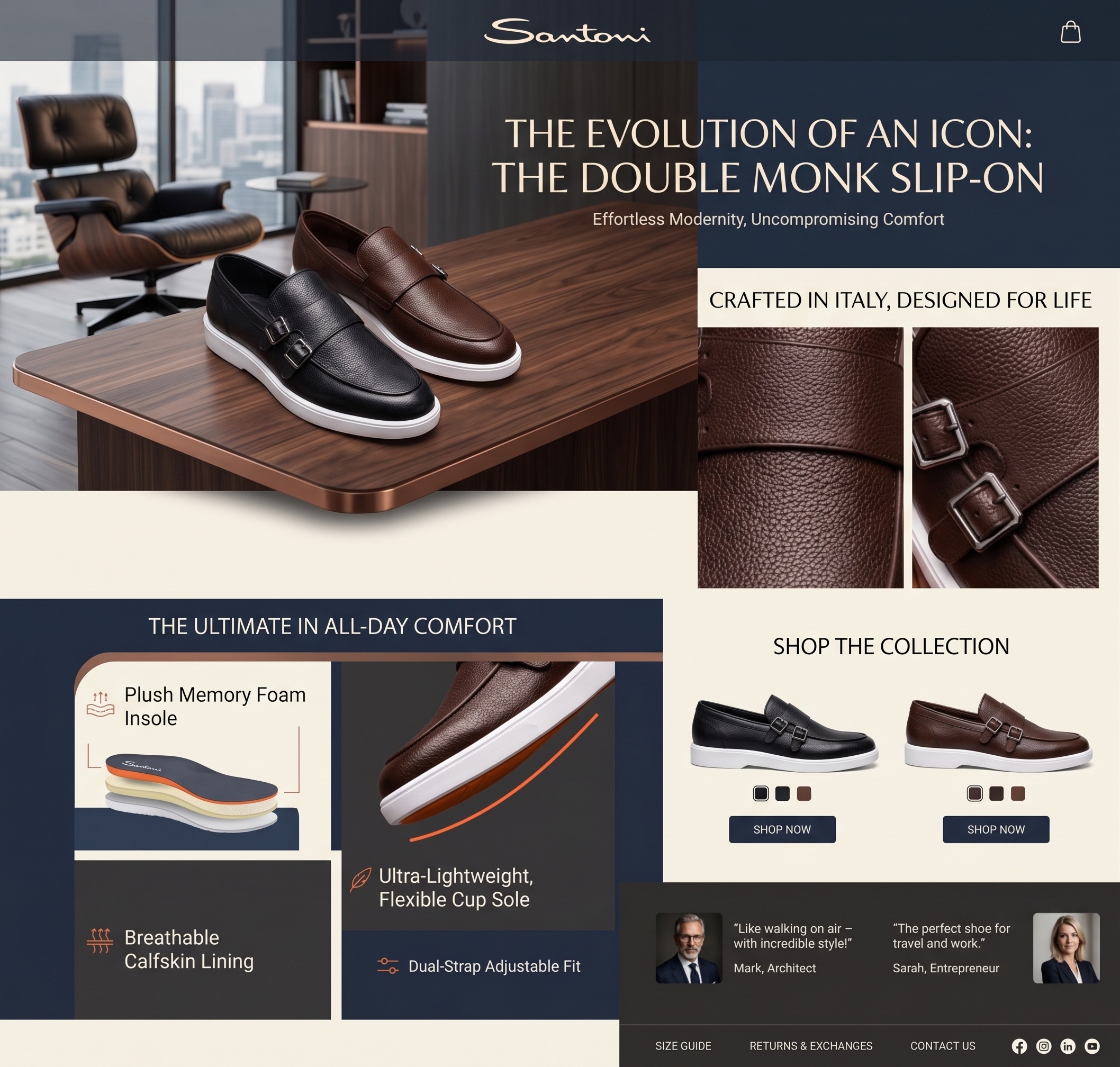 The Sovereign Double Monk Modern Comfort Slip-Ons - Santoni - Image 7