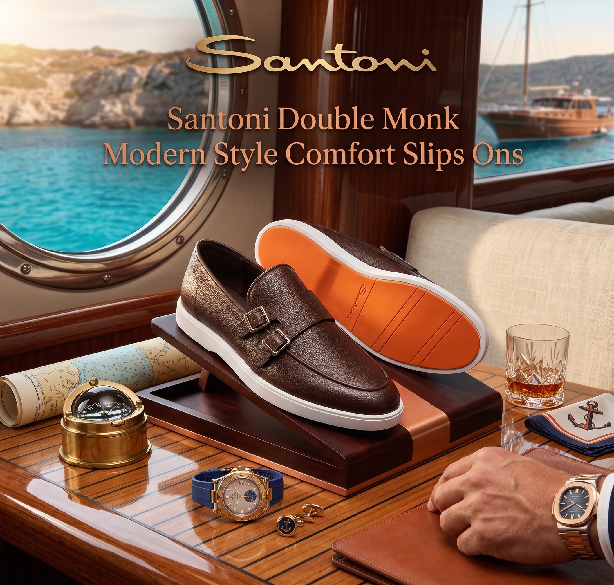 The Sovereign Double Monk Modern Comfort Slip-Ons - Santoni - Image 12