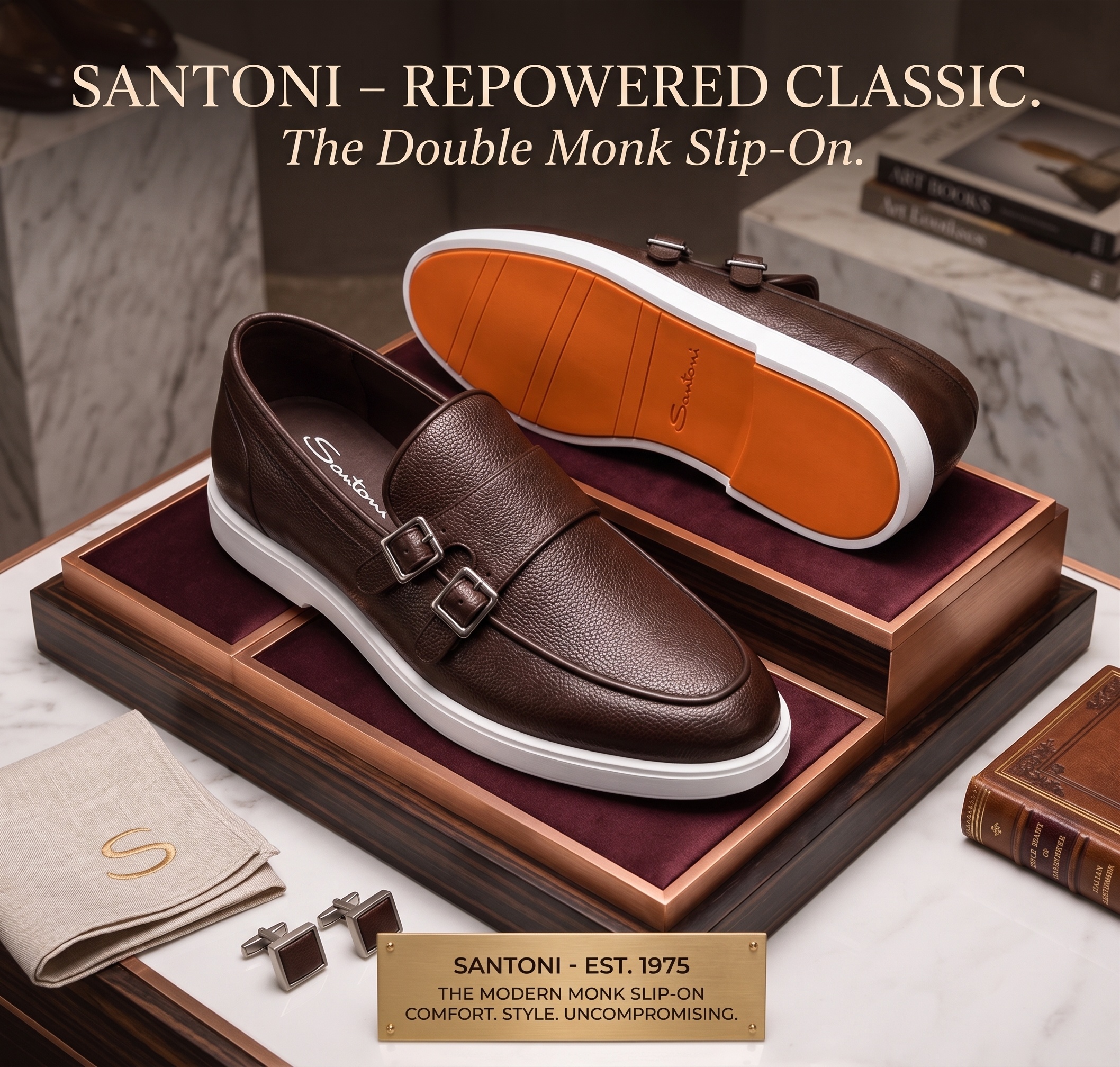 The Sovereign Double Monk Modern Comfort Slip-Ons - Santoni - Image 14