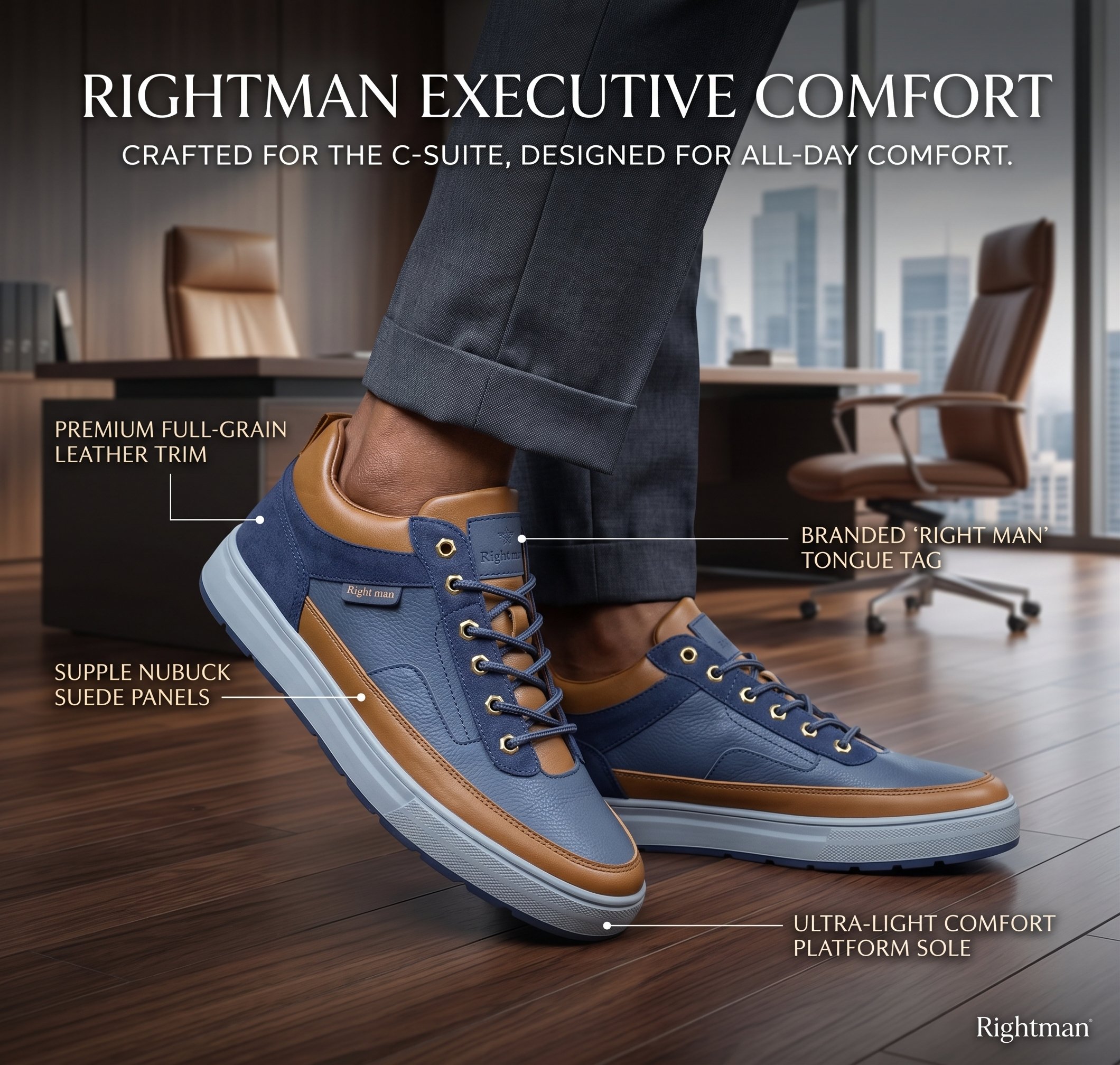 Rightman Executive Comfort Men Sneakers - Image 8