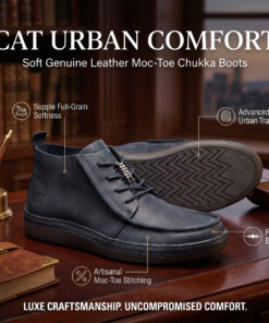 CAT Urban Comfort Soft Genuine Leather Moc-Toe Chukka Boots