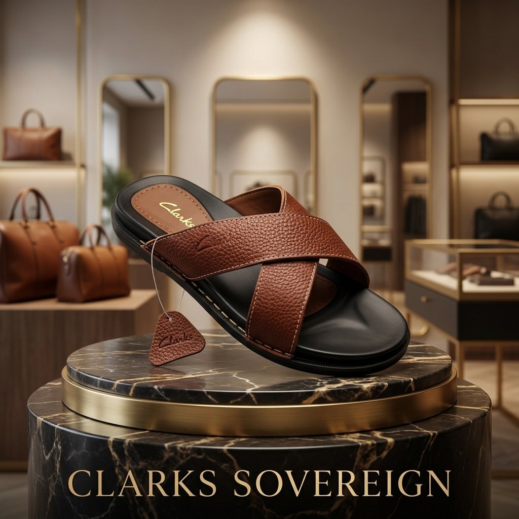 Clarks Sovereign Cross-Strap Genuine Leather Comfy Sandals