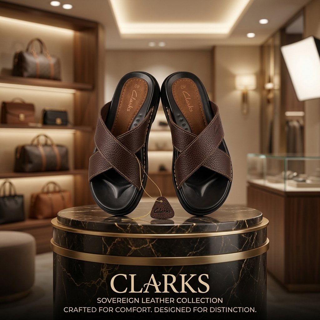 Clarks Sovereign Cross-Strap Genuine Leather Comfy Sandals - Image 13